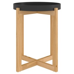 vidaXL Couchtisch Schwarz 41x41x48,5cm Holzwerkstoff Massivholz Kiefer