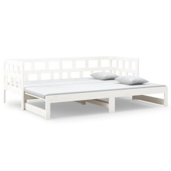 vidaXL Tagesbett Ausziehbar Weiß Massivholz Kiefer 2x(90x200) cm