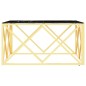 vidaXL Couchtisch Golden 80x80x40 cm Edelstahl und Glas vidaXL Couchtisch Golden 80x80x40 cm Edelstahl und Glas