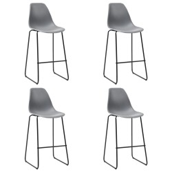 vidaXL Barhocker 4 Stk. Grau Kunststoff