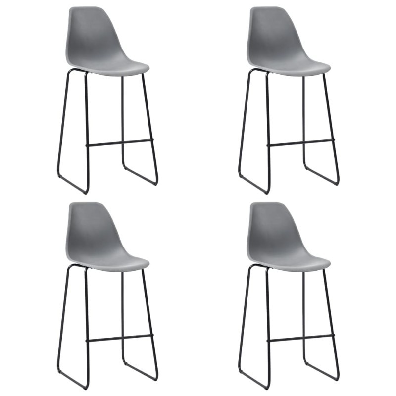 vidaXL Barhocker 4 Stk. Grau Kunststoff vidaXL Barhocker 4 Stk. Grau Kunststoff