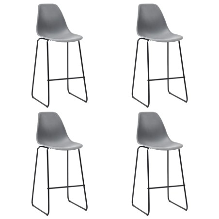 vidaXL Barhocker 4 Stk. Grau Kunststoff