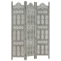 vidaXL 3tlg. Raumteiler Handgeschnitzt Grau 120×165cm Mango Massivholz vidaXL 3tlg. Raumteiler Handgeschnitzt Grau 120×165cm Mango Massivholz
