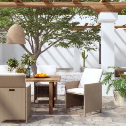 vidaXL Gartenstühle mit Kissen 4 Stk. Poly Rattan Beige