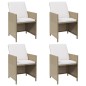 vidaXL Gartenstühle mit Kissen 4 Stk. Poly Rattan Beige vidaXL Gartenstühle mit Kissen 4 Stk. Poly Rattan Beige