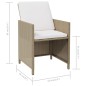 vidaXL Gartenstühle mit Kissen 4 Stk. Poly Rattan Beige vidaXL Gartenstühle mit Kissen 4 Stk. Poly Rattan Beige