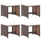 Gartenhocker 4 Stk. mit Kissen Poly Rattan Braun Gartenhocker 4 Stk. mit Kissen Poly Rattan Braun