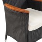 vidaXL 5-tlg. Garten-Essgruppe mit Auflagen Poly Rattan Schwarz vidaXL 5-tlg. Garten-Essgruppe mit Auflagen Poly Rattan Schwarz
