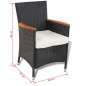 vidaXL 5-tlg. Garten-Essgruppe mit Auflagen Poly Rattan Schwarz vidaXL 5-tlg. Garten-Essgruppe mit Auflagen Poly Rattan Schwarz