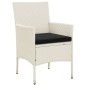 vidaXL Gartenstühle mit Kissen 4 Stk. Poly Rattan Weiß vidaXL Gartenstühle mit Kissen 4 Stk. Poly Rattan Weiß