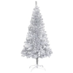 vidaXL Künstlicher Weihnachtsbaum mit Ständer Silbern 240 cm PET