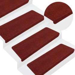 vidaXL Stufenmatten Selbstklebend 15 Stk. 65x24,5x3,5 cm Rot