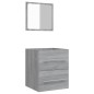 vidaXL Badschrank mit Spiegel Grau Sonoma 41x38,5x48 cm vidaXL Badschrank mit Spiegel Grau Sonoma 41x38,5x48 cm