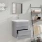 vidaXL Badschrank mit Spiegel Grau Sonoma 41x38,5x48 cm vidaXL Badschrank mit Spiegel Grau Sonoma 41x38,5x48 cm