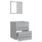 vidaXL Badschrank mit Spiegel Grau Sonoma 41x38,5x48 cm vidaXL Badschrank mit Spiegel Grau Sonoma 41x38,5x48 cm