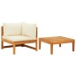 vidaXL 2-tlg. Garten-Lounge-Set mit Kissen Cremeweiß Akazienholz vidaXL 2-tlg. Garten-Lounge-Set mit Kissen Cremeweiß Akazienholz