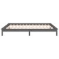 vidaXL Massivholzbett mit LEDs Grau 120x190 cm vidaXL Massivholzbett mit LEDs Grau 120x190 cm