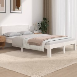 vidaXL Massivholzbett Weiß 120x190 cm