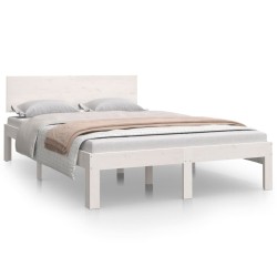 vidaXL Massivholzbett Weiß 120x190 cm