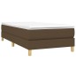 vidaXL Boxspringbett mit Matratze Dunkelbraun 90x190 cm Stoff vidaXL Boxspringbett mit Matratze Dunkelbraun 90x190 cm Stoff