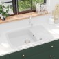 vidaXL Granitspüle Einzelbecken Weiß vidaXL Granitspüle Einzelbecken Weiß
