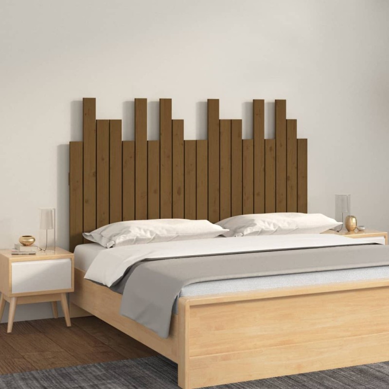vidaXL Wand-Kopfteil Honigbraun 127,5x3x80 cm Massivholz Kiefer