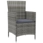 Gartenstühle mit Kissen 2 Stk. Poly Rattan Grau Gartenstühle mit Kissen 2 Stk. Poly Rattan Grau