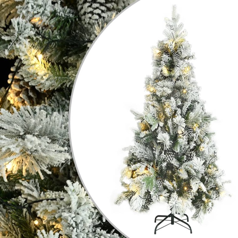 vidaXL Weihnachtsbaum mit LEDs & Zapfen Beschneit 225 cm PVC & PE vidaXL Weihnachtsbaum mit LEDs & Zapfen Beschneit 225 cm PVC & PE