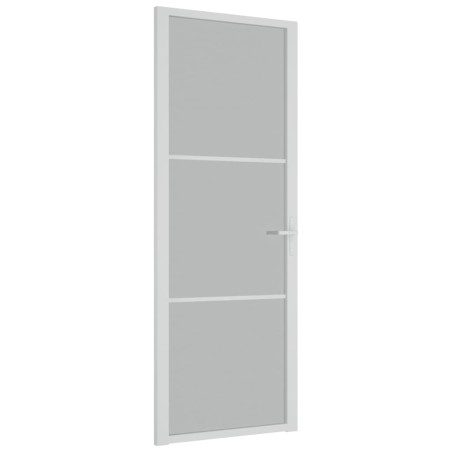 vidaXL Innentür 76x201,5 cm Weiß Mattglas und Aluminium