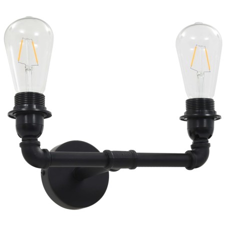 vidaXL 2-Arm-Wandleuchte Schwarz 2 x E27-Fassung