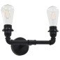 vidaXL 2-Arm-Wandleuchte Schwarz 2 x E27-Fassung vidaXL 2-Arm-Wandleuchte Schwarz 2 x E27-Fassung