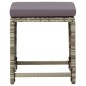 vidaXL Gartenhocker 4 Stk. mit Kissen Poly Rattan Grau vidaXL Gartenhocker 4 Stk. mit Kissen Poly Rattan Grau