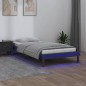 vidaXL Massivholzbett mit LED-Beleuchtung Grau 90x200 cm vidaXL Massivholzbett mit LED-Beleuchtung Grau 90x200 cm