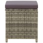 vidaXL Gartenhocker 4 Stk. mit Kissen Poly Rattan Grau vidaXL Gartenhocker 4 Stk. mit Kissen Poly Rattan Grau