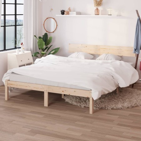 vidaXL Massivholzbett Kiefer 135x190 cm