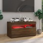 vidaXL TV-Schrank mit LED-Leuchten Braun Eichen-Optik 75x35x40 cm vidaXL TV-Schrank mit LED-Leuchten Braun Eichen-Optik 75x35x40 cm