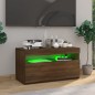 vidaXL TV-Schrank mit LED-Leuchten Braun Eichen-Optik 75x35x40 cm vidaXL TV-Schrank mit LED-Leuchten Braun Eichen-Optik 75x35x40 cm
