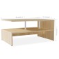 vidaXL Couchtisch Holzwerkstoff 90x59x42 cm Eiche vidaXL Couchtisch Holzwerkstoff 90x59x42 cm Eiche