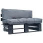 Garten-Palettensofa mit Kissen in Grau Kiefernholz Garten-Palettensofa mit Kissen in Grau Kiefernholz