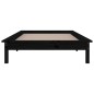 vidaXL Massivholzbett mit LEDs Schwarz 75x190 cm vidaXL Massivholzbett mit LEDs Schwarz 75x190 cm