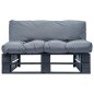 Garten-Palettensofa mit Kissen in Grau Kiefernholz Garten-Palettensofa mit Kissen in Grau Kiefernholz