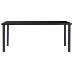 vidaXL Esstisch Schwarz 180 x 90 x 75 cm Hartglas