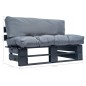 Garten-Palettensofa mit Kissen in Grau Kiefernholz Garten-Palettensofa mit Kissen in Grau Kiefernholz