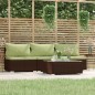4-tlg. Garten-Lounge-Set mit Kissen Braun Poly Rattan 4-tlg. Garten-Lounge-Set mit Kissen Braun Poly Rattan