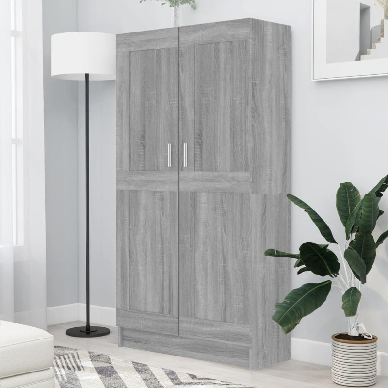 vidaXL Bücherschrank Grau Sonoma 82,5x30,5x150 cm Holzwerkstoff vidaXL Bücherschrank Grau Sonoma 82,5x30,5x150 cm Holzwerkstoff