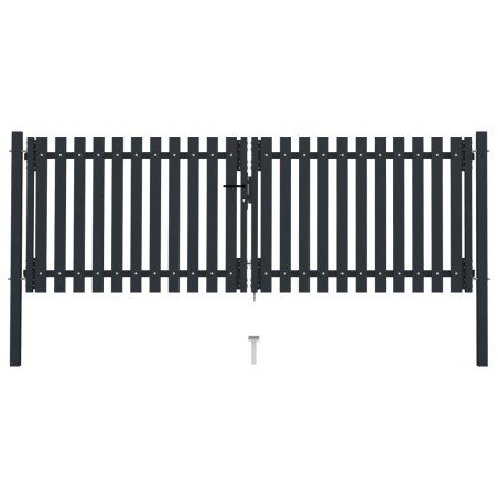vidaXL Doppelflügel Zauntor Stahl 306x150 cm Anthrazit