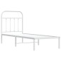 vidaXL Bettgestell mit Kopfteil Metall Weiß 75x190 cm vidaXL Bettgestell mit Kopfteil Metall Weiß 75x190 cm