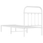 vidaXL Bettgestell mit Kopfteil Metall Weiß 75x190 cm vidaXL Bettgestell mit Kopfteil Metall Weiß 75x190 cm
