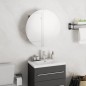 vidaXL Badezimmerschrank mit Rundem Spiegel & LED Eichen-Optik vidaXL Badezimmerschrank mit Rundem Spiegel & LED Eichen-Optik