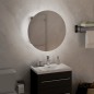 vidaXL Badezimmerschrank mit Rundem Spiegel & LED Eichen-Optik vidaXL Badezimmerschrank mit Rundem Spiegel & LED Eichen-Optik